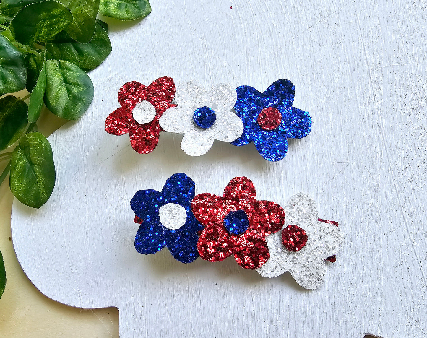 Red, White & Blue Hair Clips | LovelyExpressionLLC
