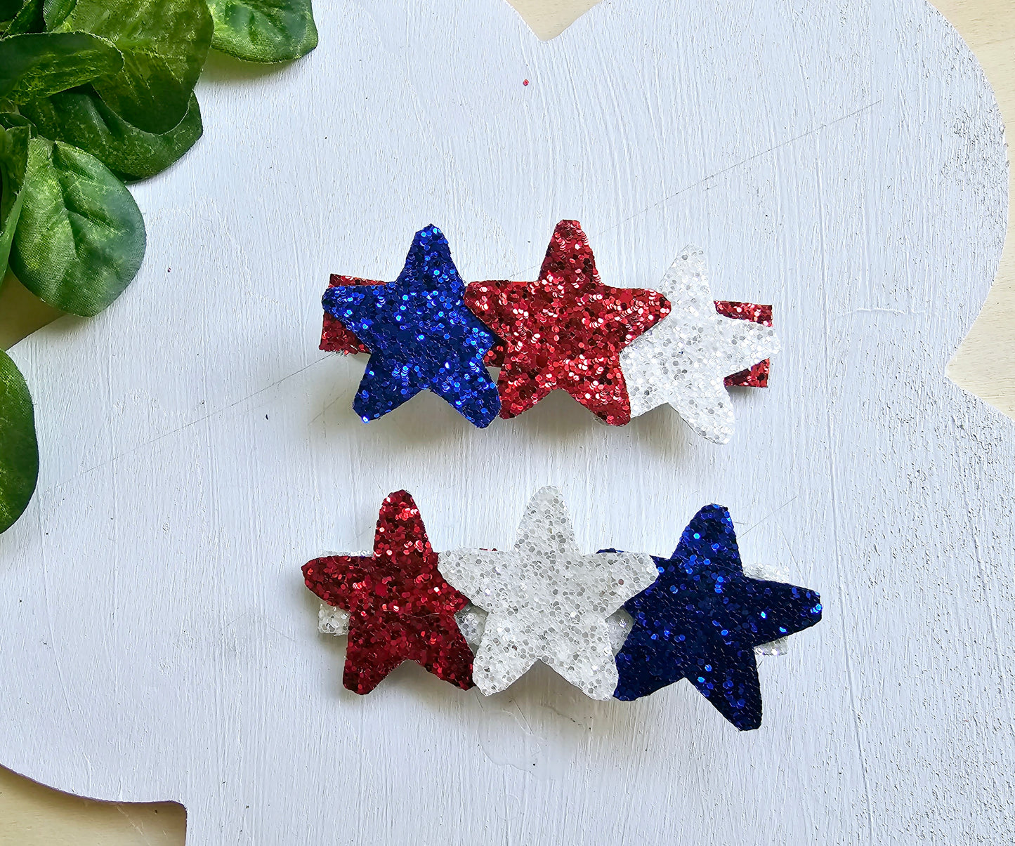 Red, White & Blue Hair Clips | LovelyExpressionLLC