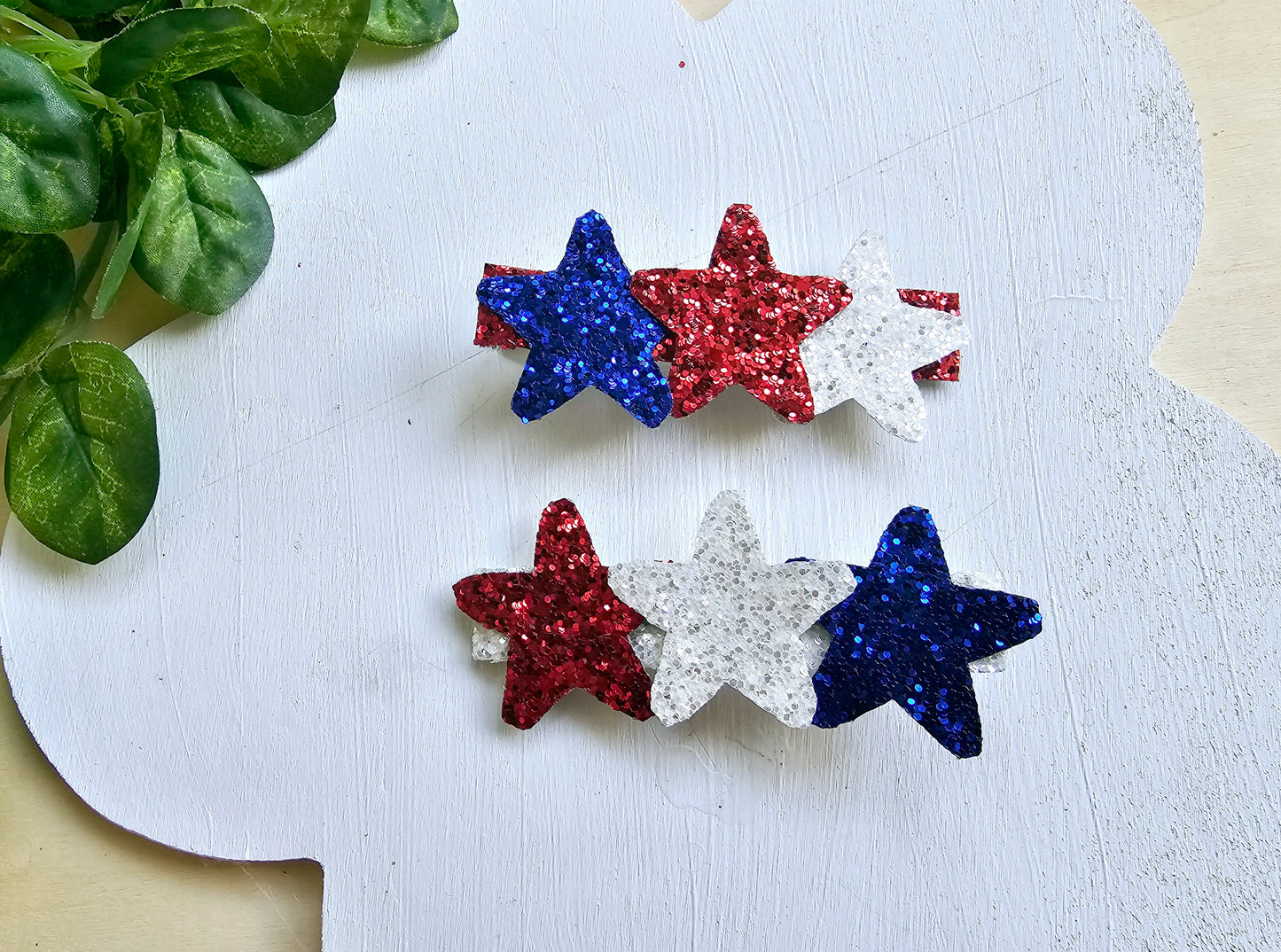 Red, White & Blue Hair Clips | LovelyExpressionLLC