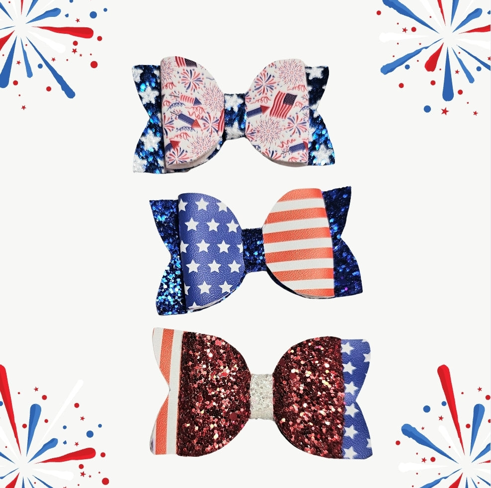 Mini 4th of July Hair Bows | LovelyExpressionLLC