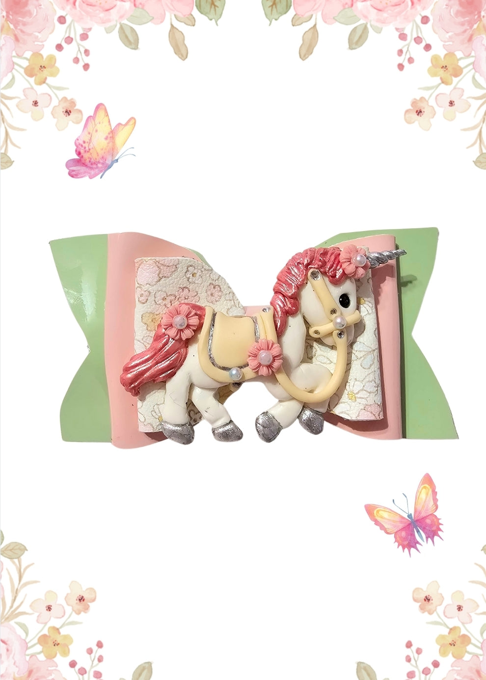 Floral Unicorn Hair Bows | LovelyExpressionLLC