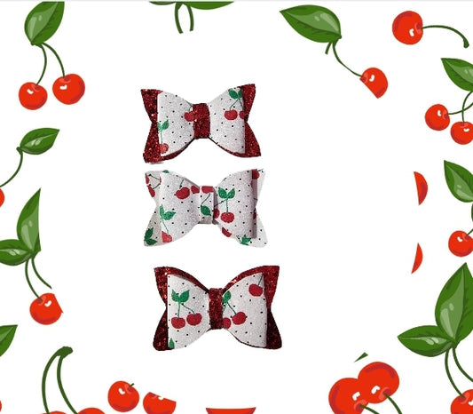 Mini Cherries Hair Bows Set | LovelyExpressionLLC