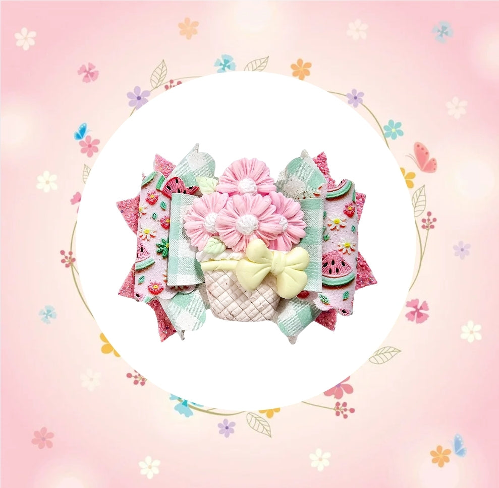 Spring Pot Hair Bow | LovelyExpressionLLC
