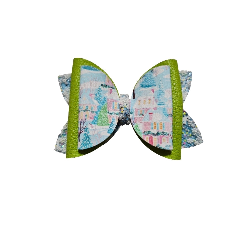 Snow Village Hair Bow | LovelyExpressionLLC