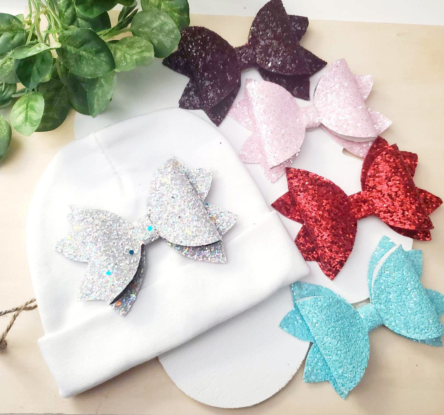 Infant Hat with Inter-Changeable Bows