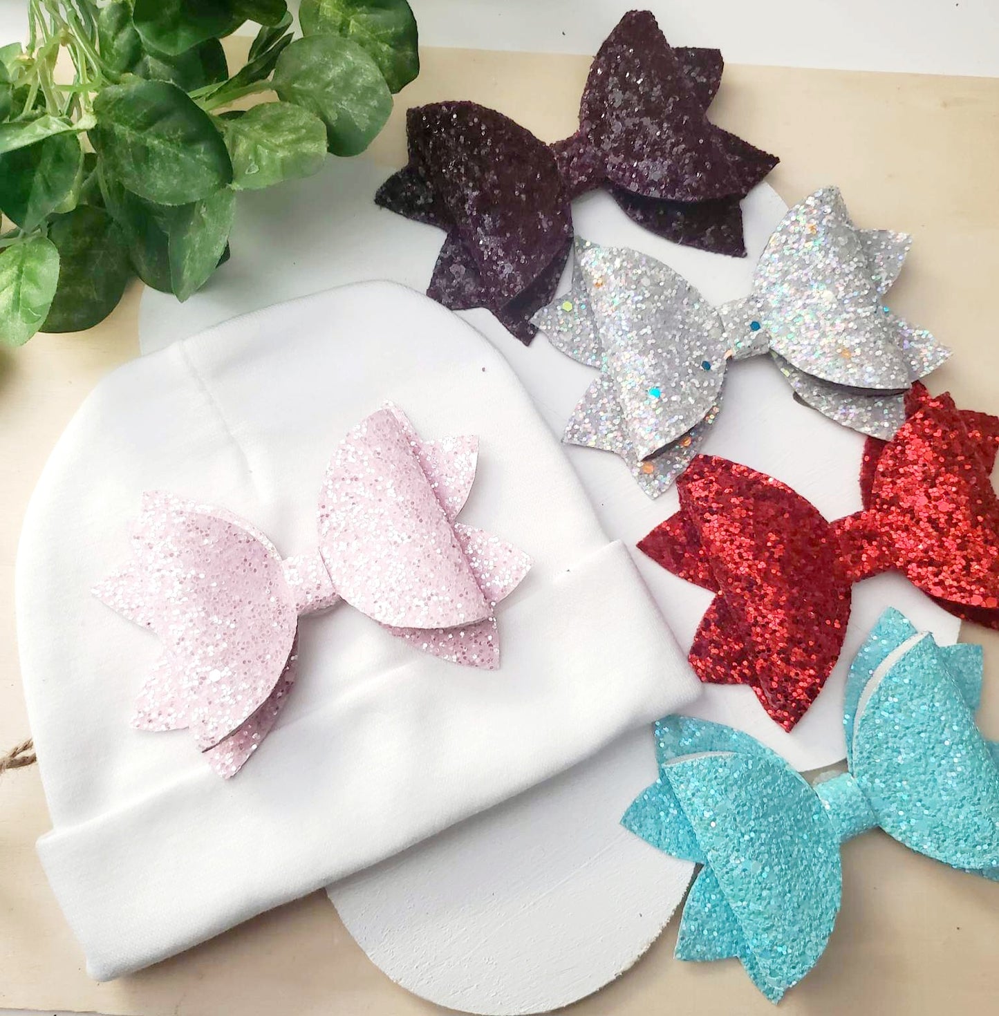 Infant Hat with Inter-Changeable Bows