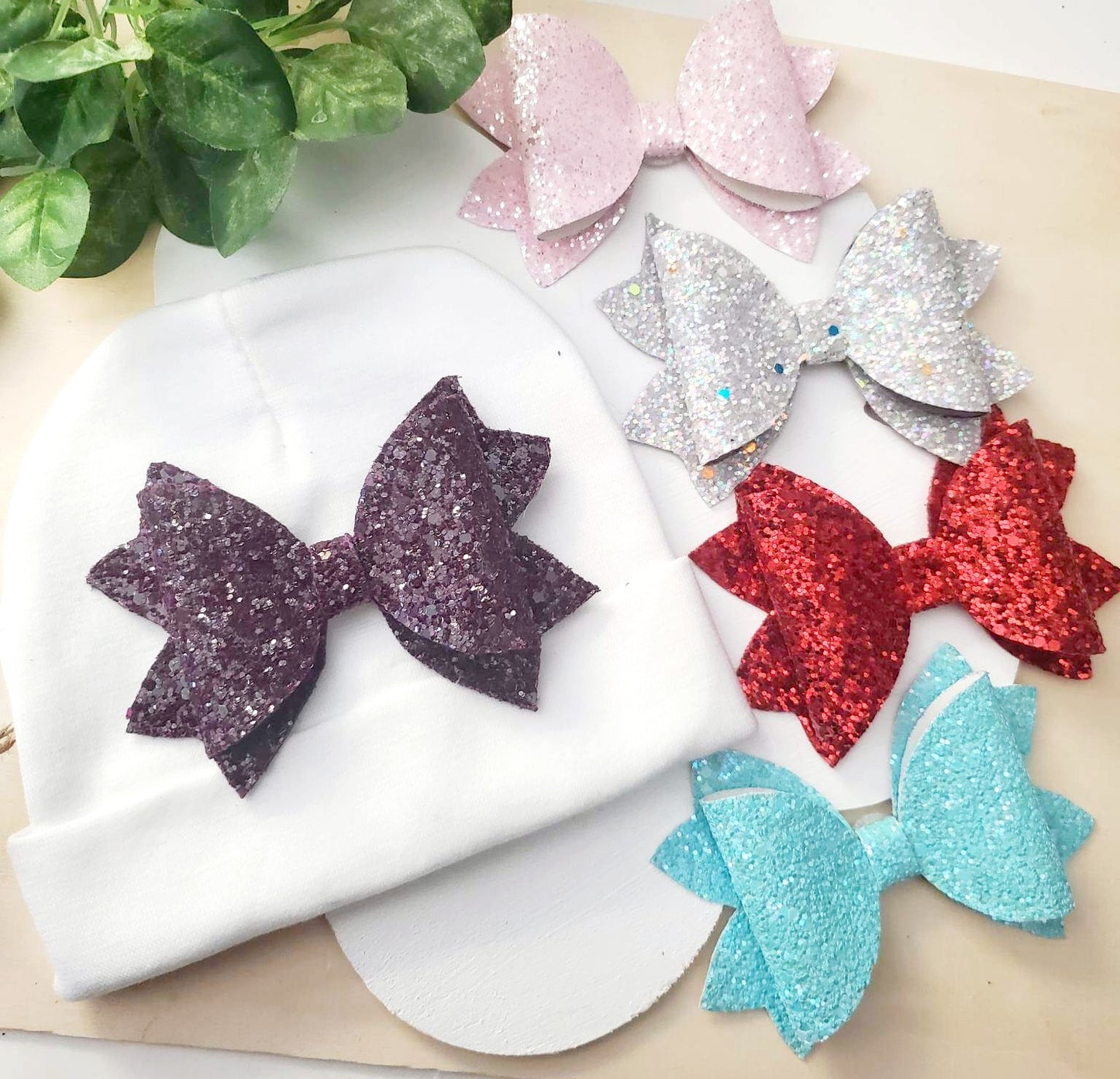 Infant Hat with Inter-Changeable Bows
