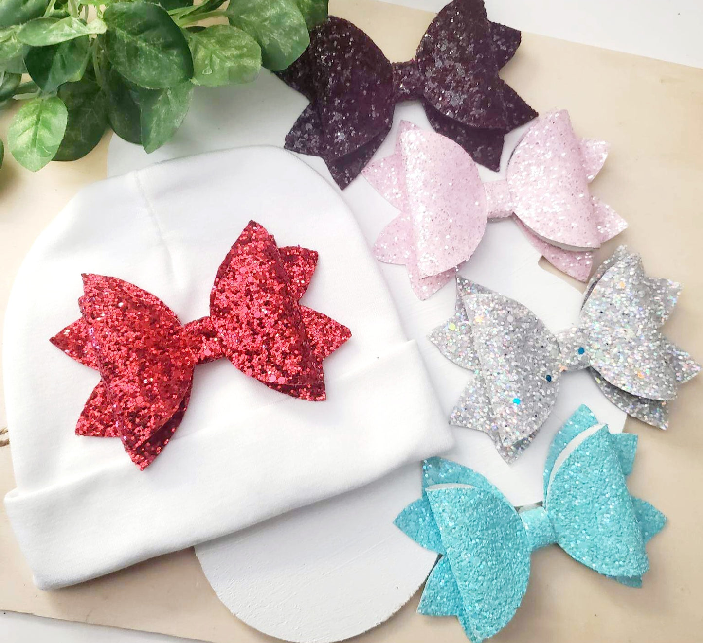 Infant Hat with Inter-Changeable Bows
