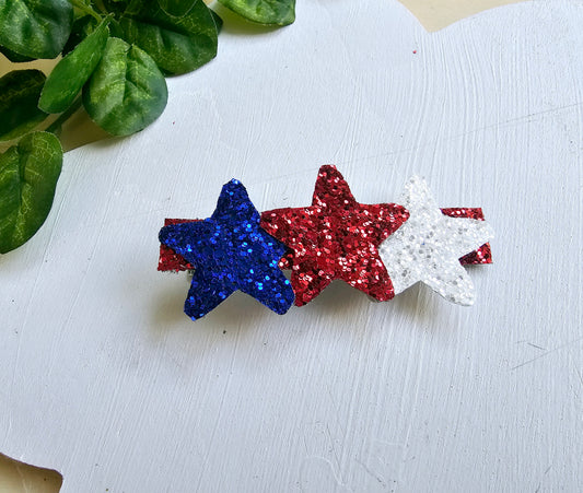 Red, White & Blue Hair Clips | LovelyExpressionLLC