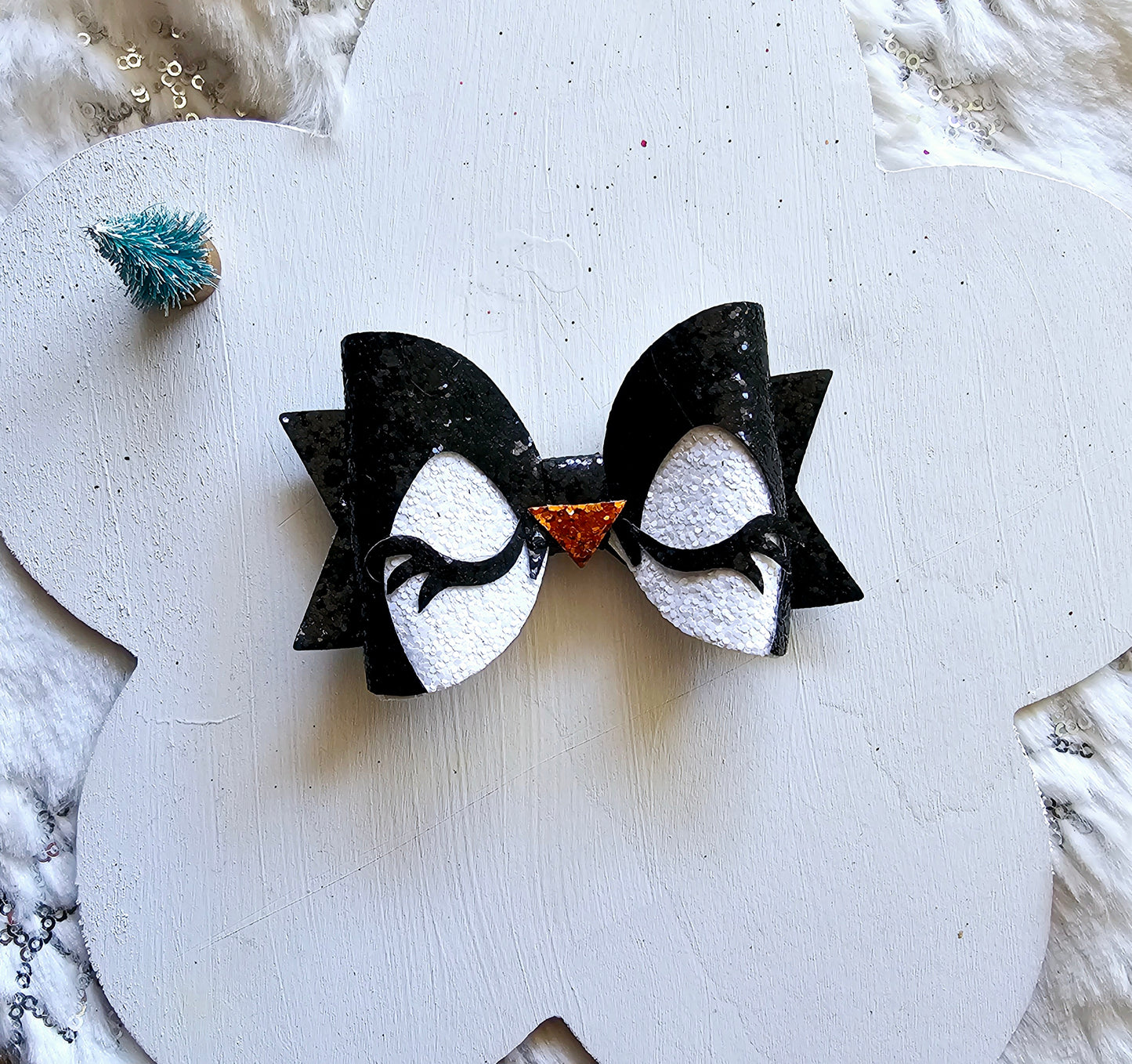 Sleepy Penguin Hair Bows | LovelyExpressionLLC