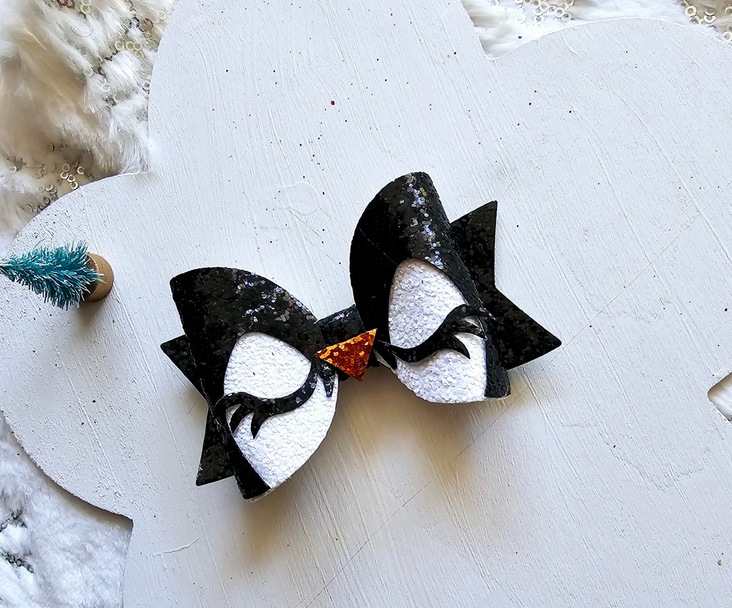 Sleepy Penguin Hair Bows | LovelyExpressionLLC