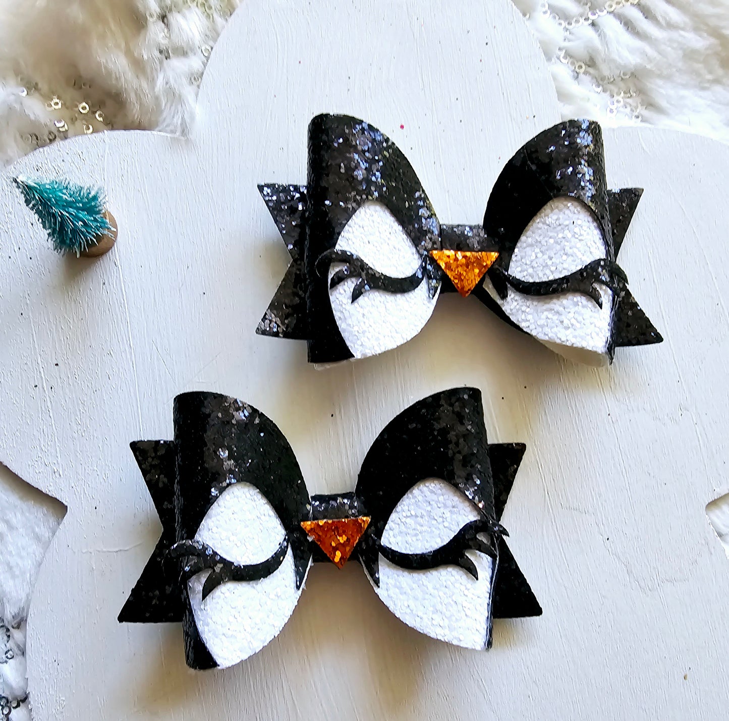 Sleepy Penguin Hair Bows | LovelyExpressionLLC