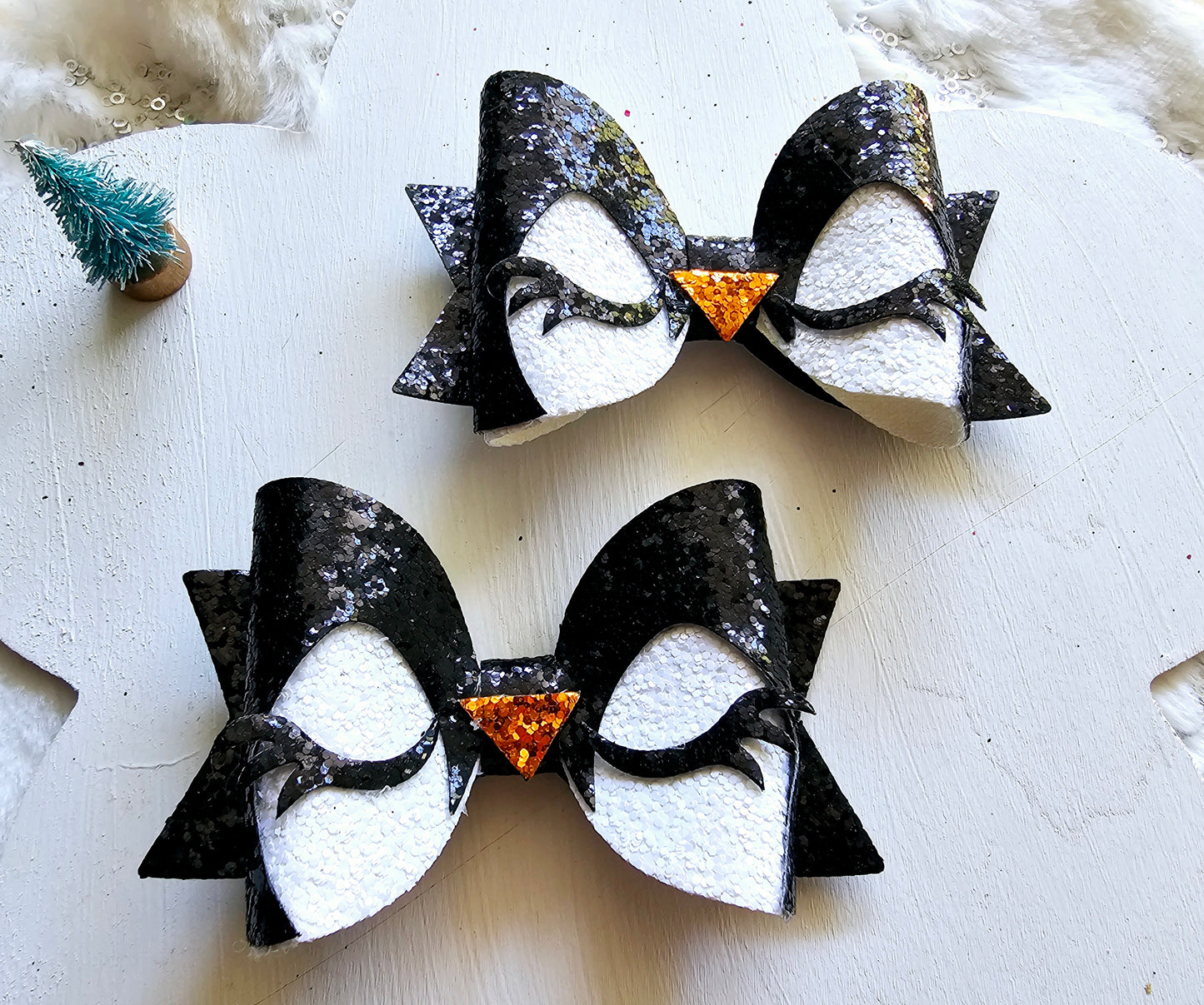 Sleepy Penguin Hair Bows | LovelyExpressionLLC