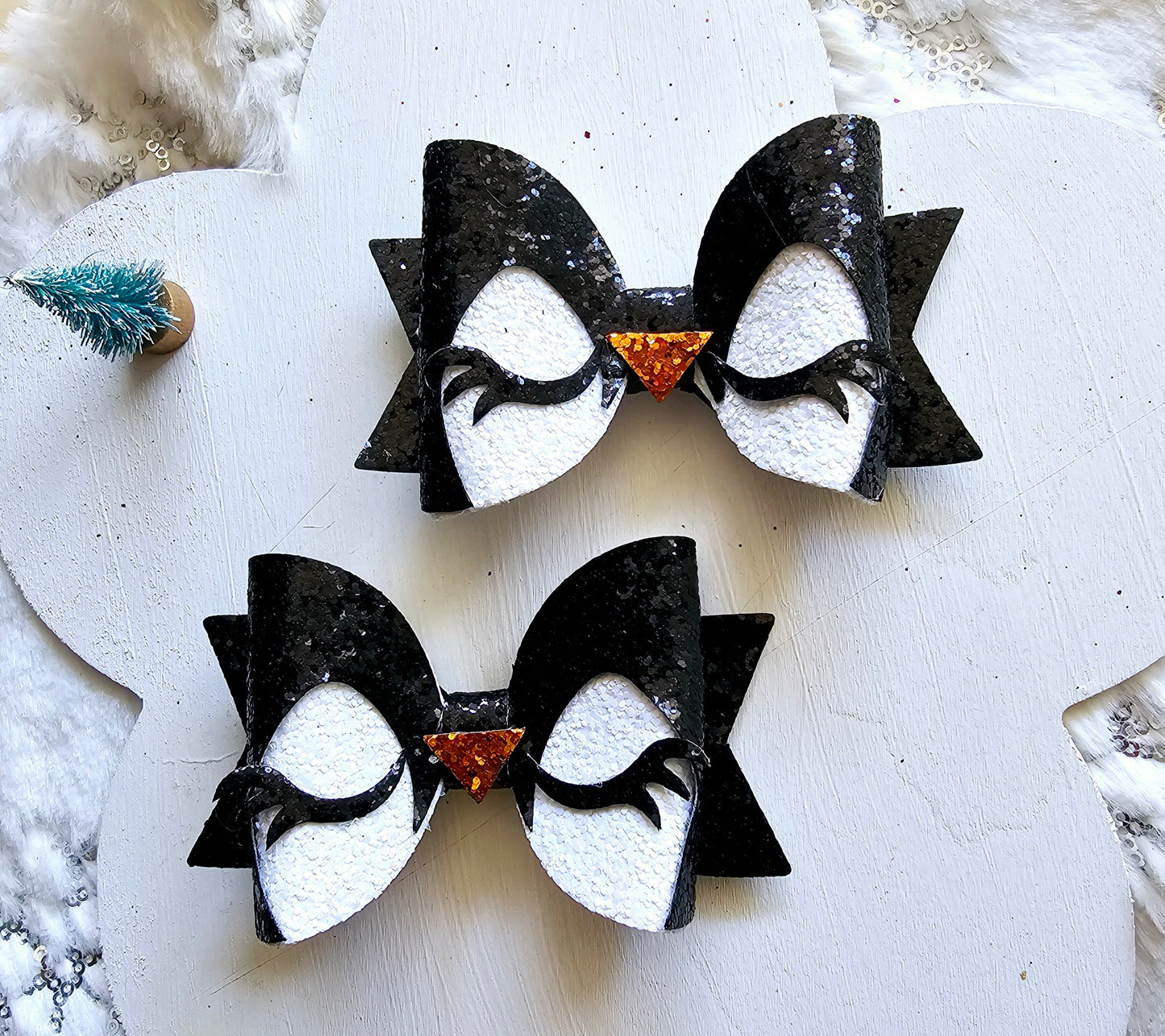 Sleepy Penguin Hair Bows | LovelyExpressionLLC