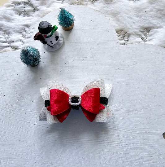 Velvet Santa Hair Bows | LovelyExpressionLLC