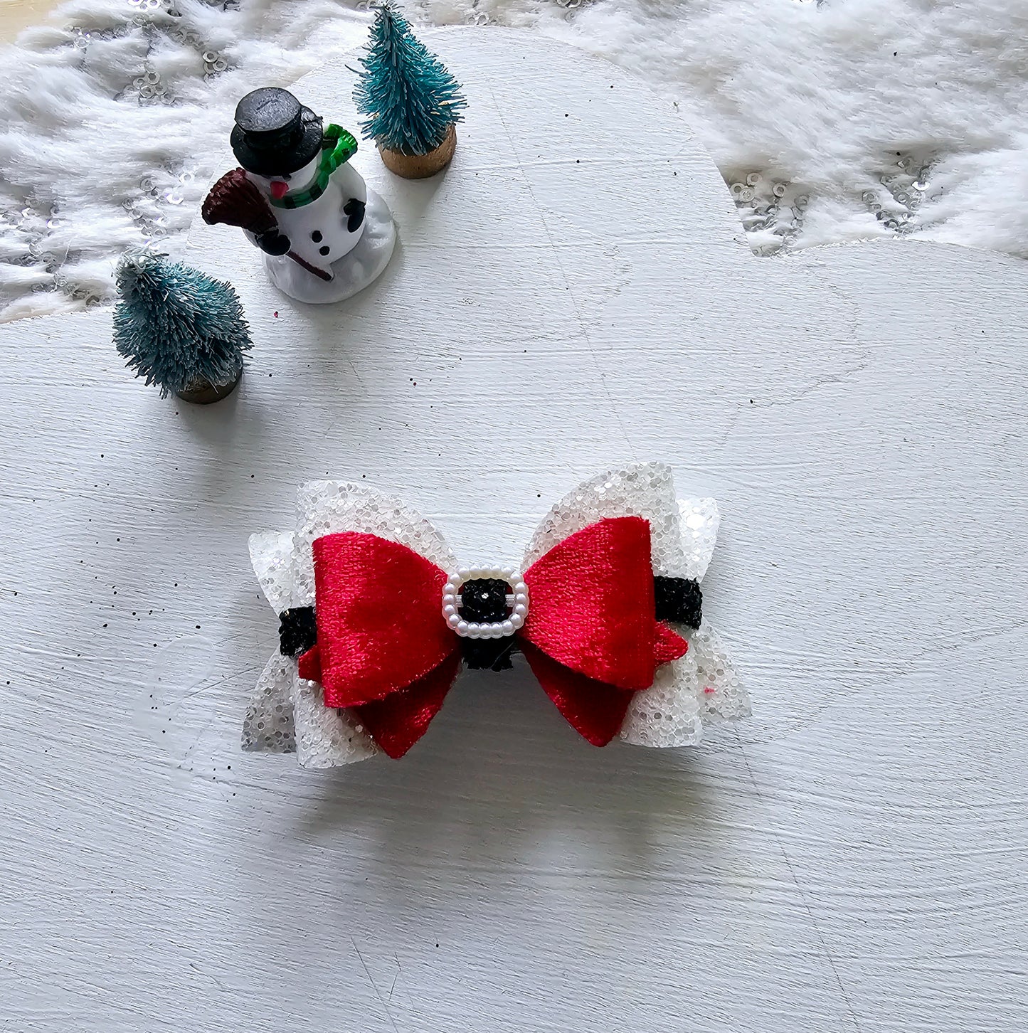 Velvet Santa Hair Bows | LovelyExpressionLLC