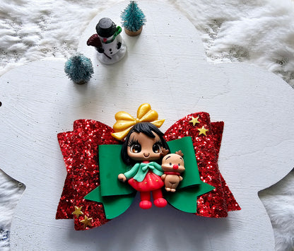 The Girl With The Stuff Reindeer Hair Bow | LovelyExpressionLLC