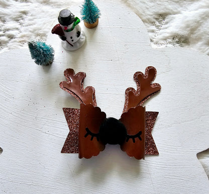 Reindeer Hair Bow | LovelyExpressionLLC