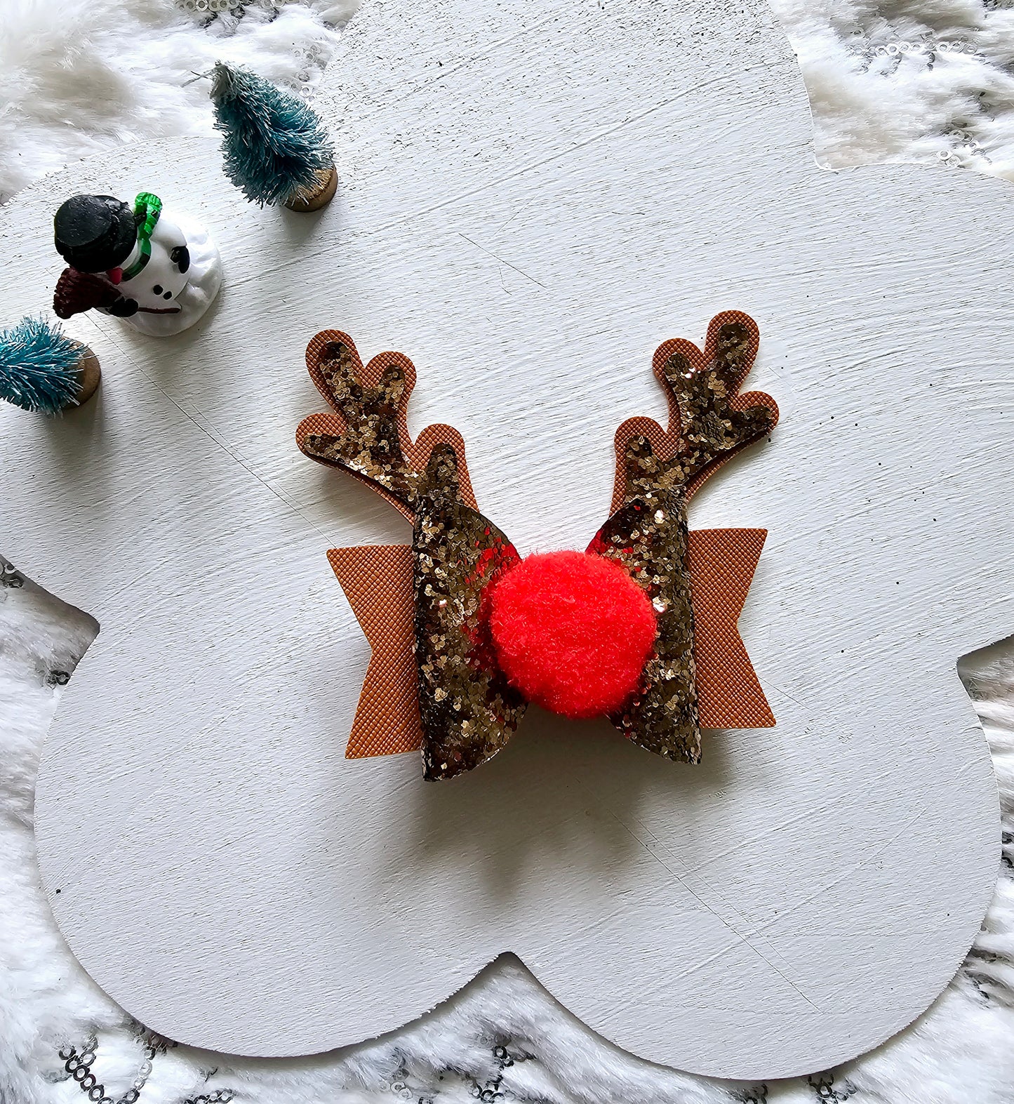 Reindeer Hair Bow | LovelyExpressionLLC