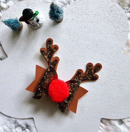 Reindeer Hair Bow | LovelyExpressionLLC