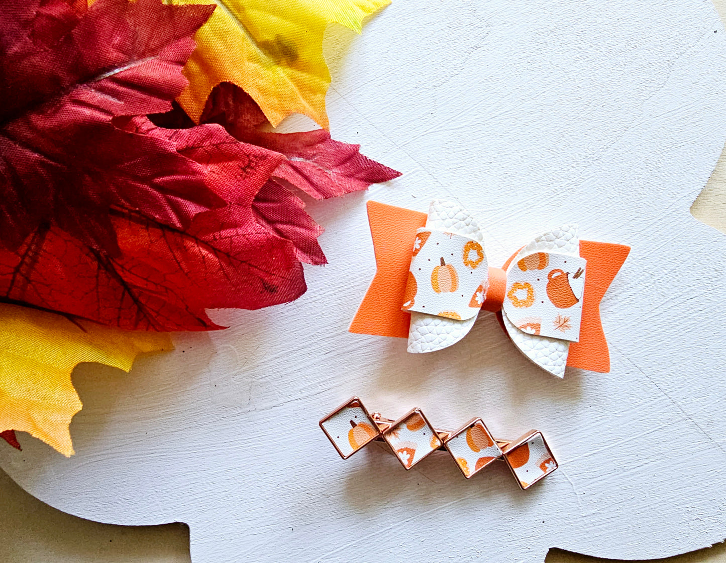 Pumpkin Spice Hair Bows | LovelyExpressionLLC