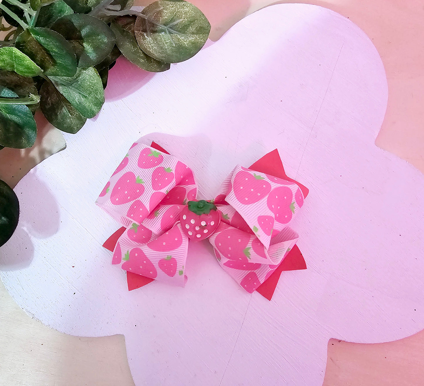 Sweet Strawberry Hair Bow | LovelyExpressionLLC