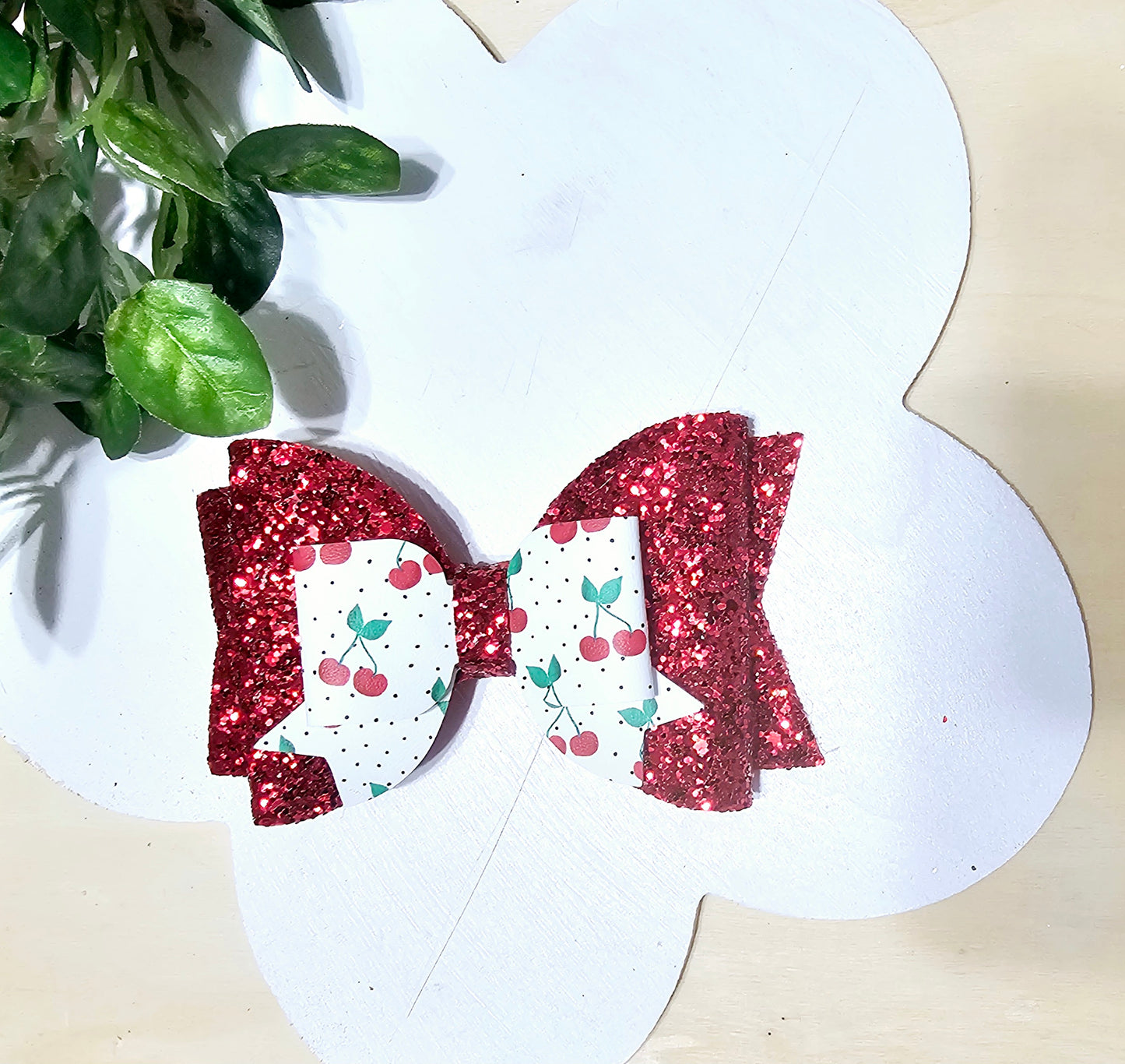 Sparkly Cherry Hair Bows | LovelyExpressionLLC