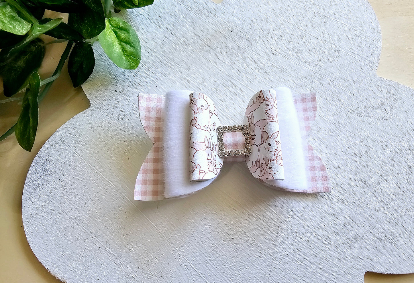 A Touch of Bunny Hair Bow | LovelyExpressionLLC