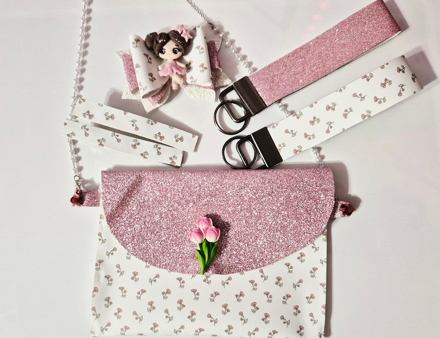 Pink Flower Purse Set | LovelyExpressionLLC