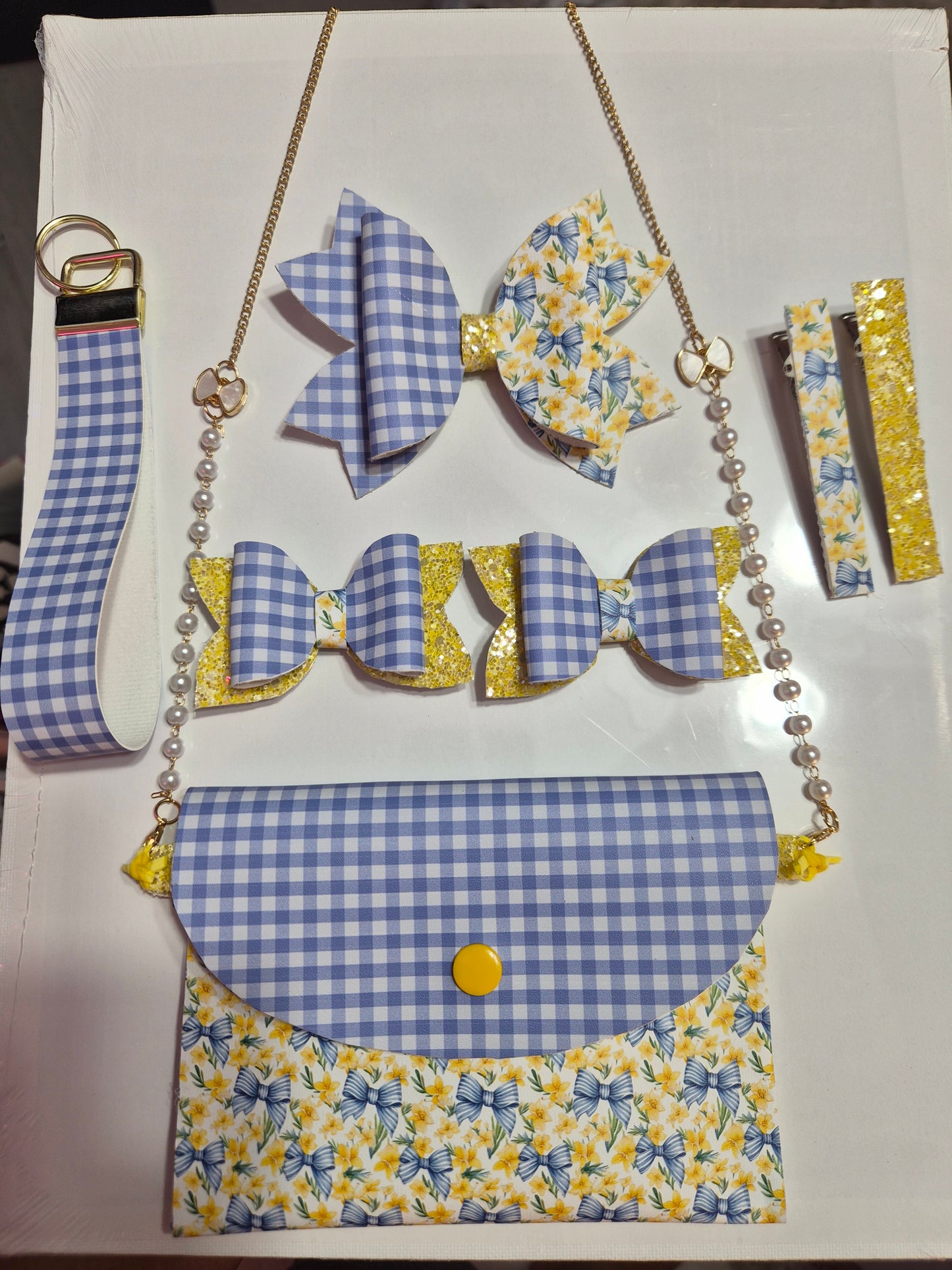 Blue Spring Bows Purse Set | LovelyExpressionLLC