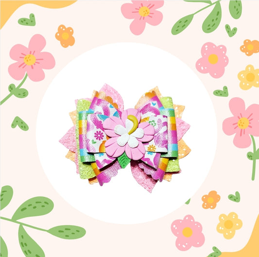 Bright Flower Hair Bow | LovelyExpressionLLC