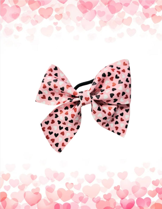 Full of Hearts Pink Valentine's Hair Bows | LovelyExpressionLLC