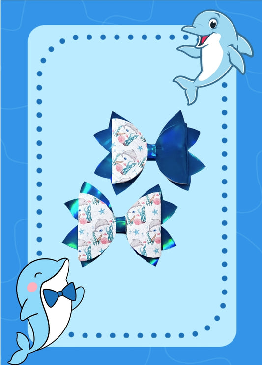 Diving Dolphins Hair Bows | LovelyExpressionLLC