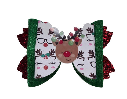 Reindeer Cutie Hair Bow | LovelyExpressionLLC