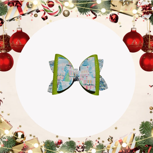 Snow Village Hair Bow | LovelyExpressionLLC