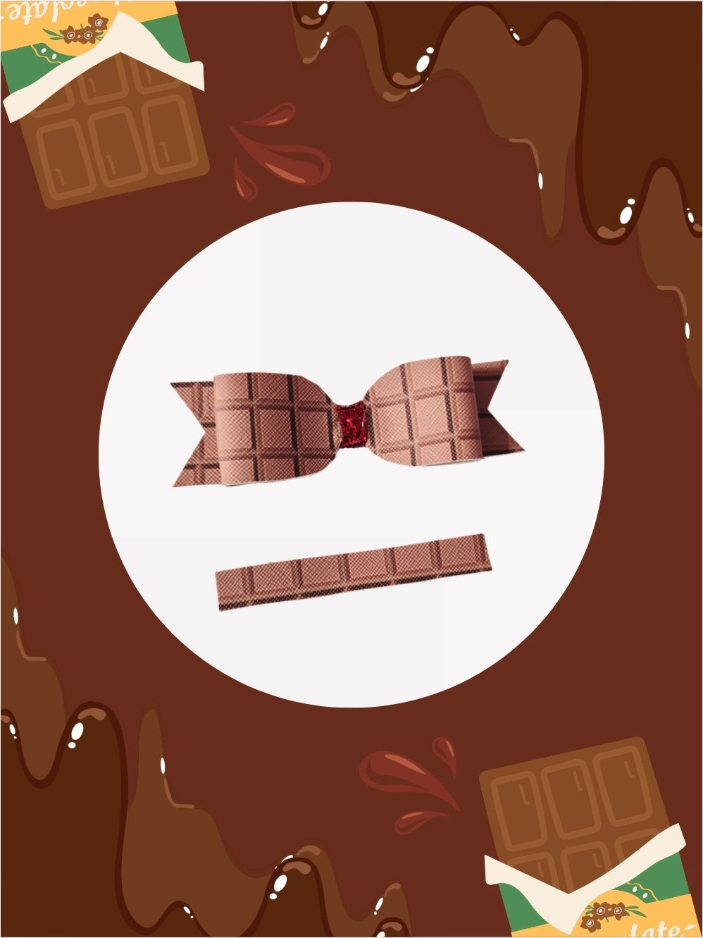 Chocolate Bar Hair Bow | LovelyExpressionLLC