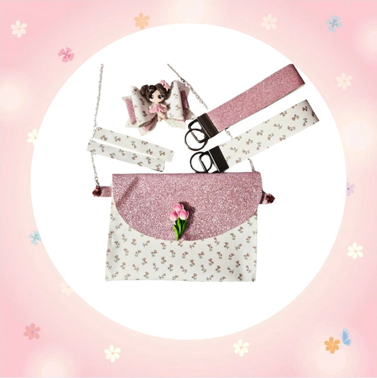 Pink Flower Purse Set | LovelyExpressionLLC