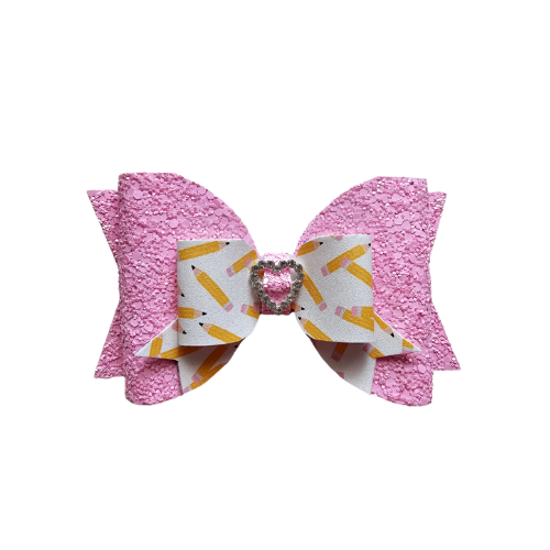 We <3 Pencils Hair Bows | LovelyExpressionLLC