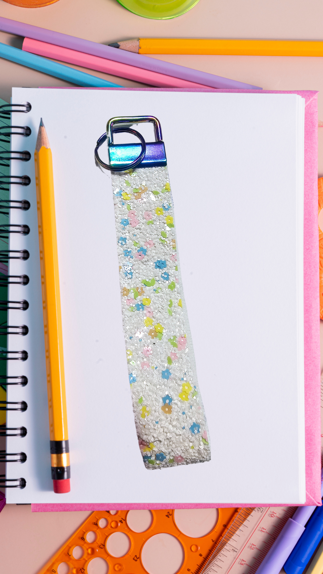 Handmade back-to-school accessory set featuring a matching purse, hair bow, and wristlet for girls, perfect for the first day of school.