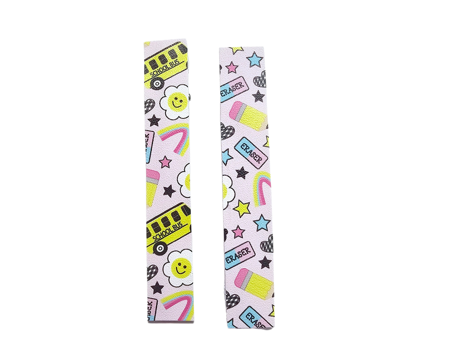 Handmade back-to-school accessory set featuring a matching purse, hair bow, and wristlet for girls, perfect for the first day of school.