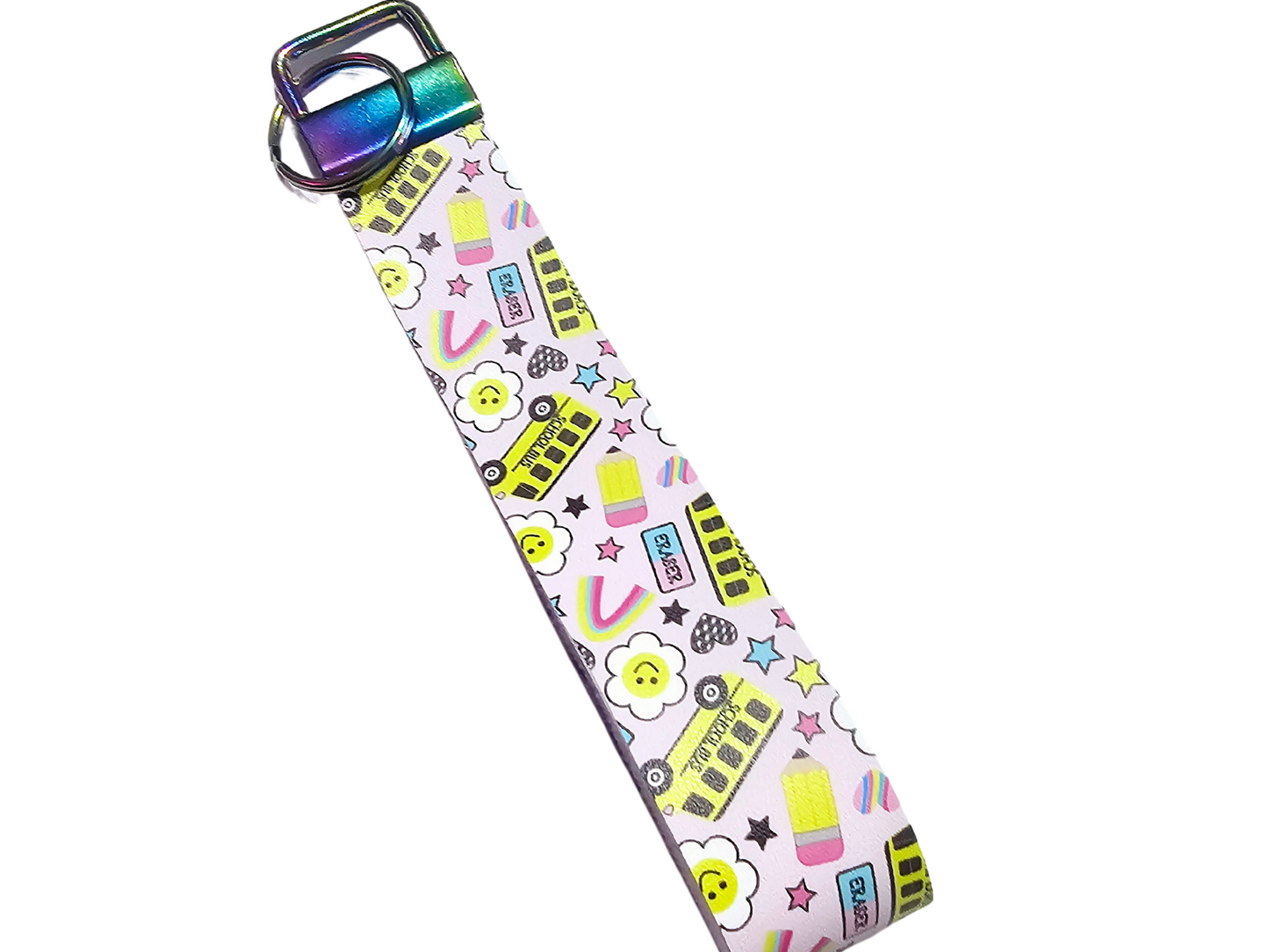 Handmade back-to-school accessory set featuring a matching purse, hair bow, and wristlet for girls, perfect for the first day of school.
