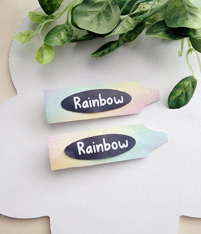 Handmade crayon hair clips for girls, perfect for back-to-school outfits, picture day, and everyday school wear.