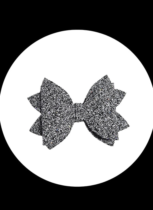 Handmade glitter composition notebook hair bow for girls, perfect for back-to-school outfits, picture day, and everyday school wear.
