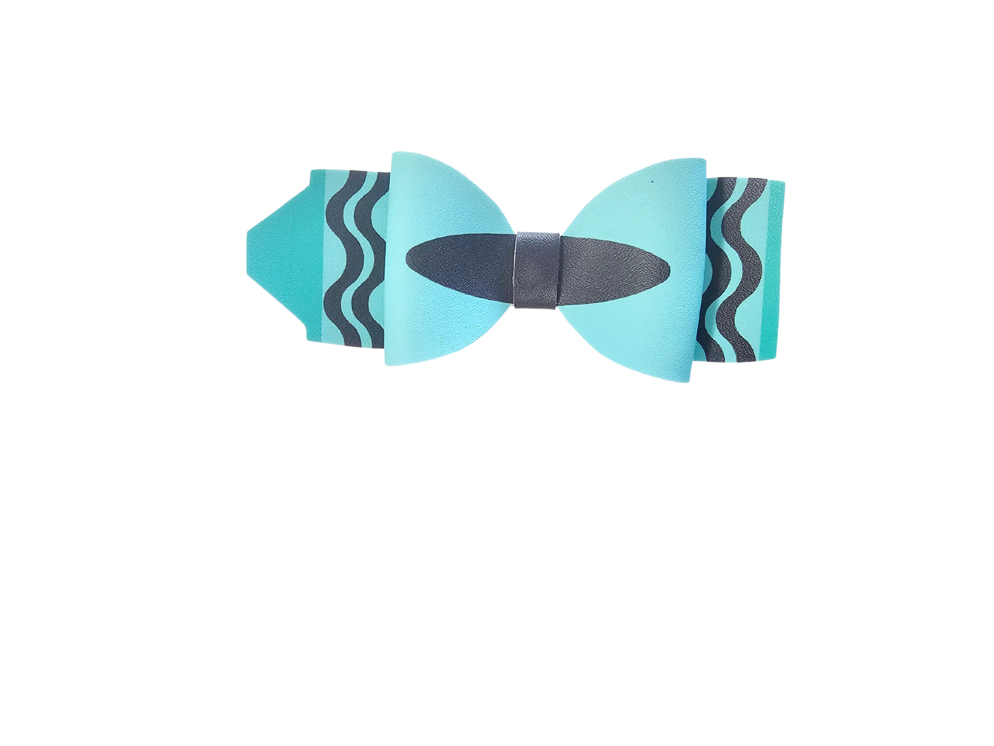 Handmade crayon hair bow for girls, perfect for back-to-school outfits, picture day, and preschool students.