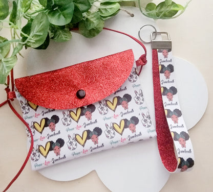 Peace, Love, and Juneteenth Purse Set (Red) | LovelyExpressionLLC