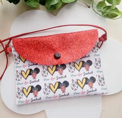 Peace, Love, and Juneteenth Purse Set (Red) | LovelyExpressionLLC