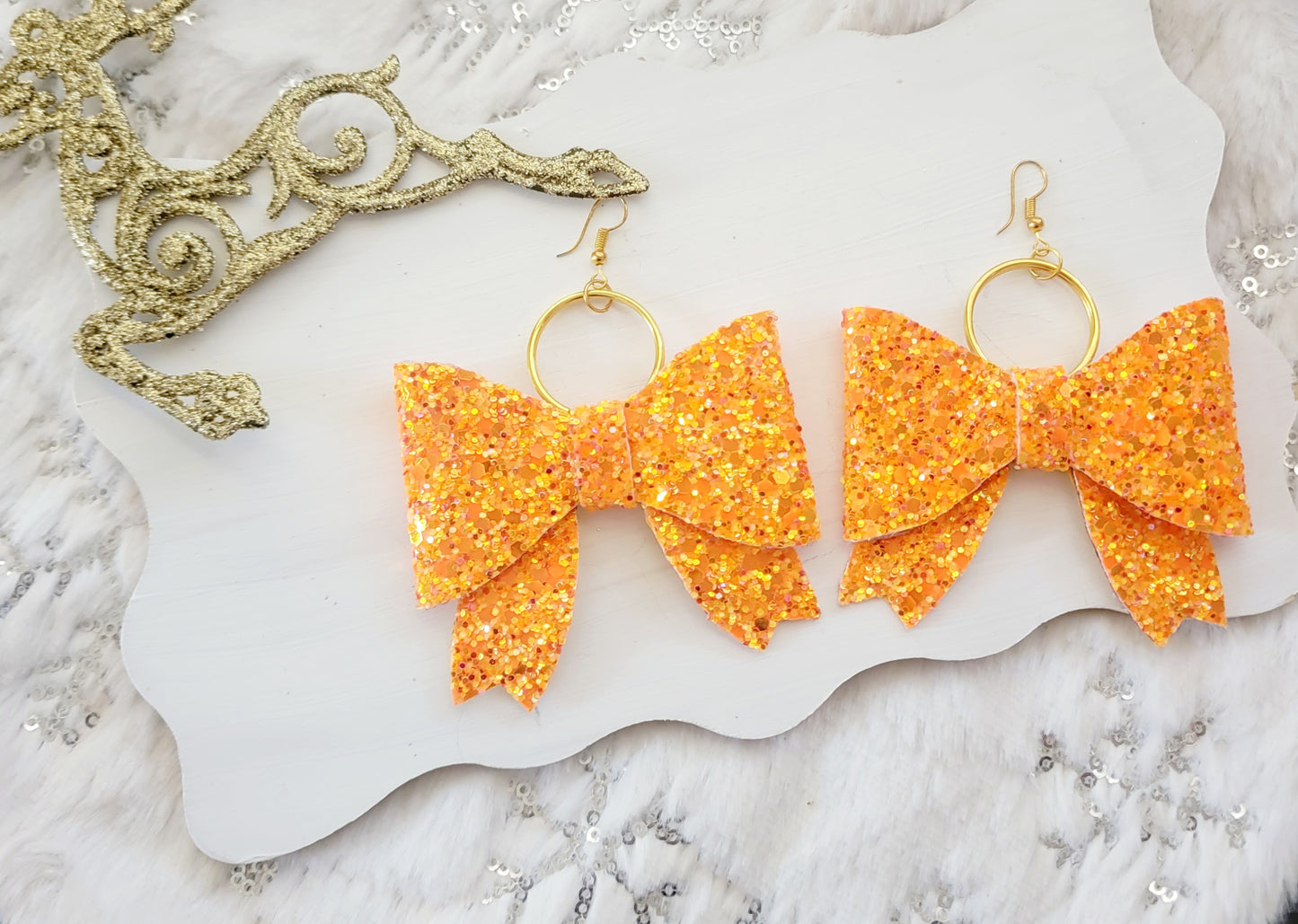 Glitter Bow Earrings