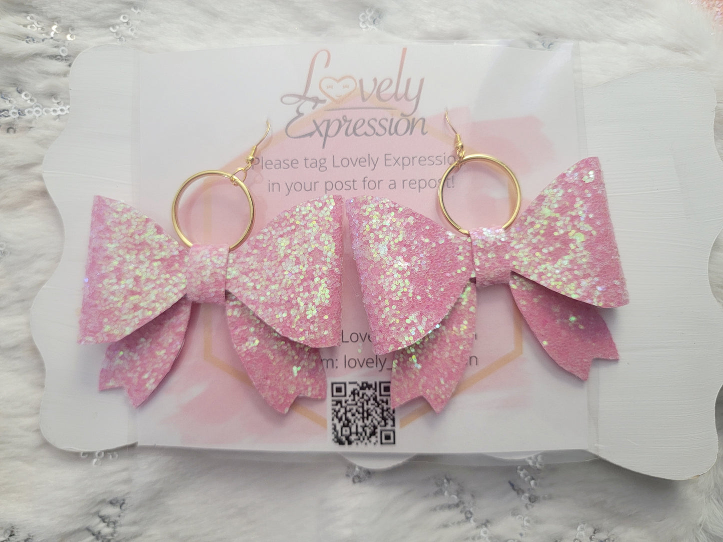 Glitter Bow Earrings