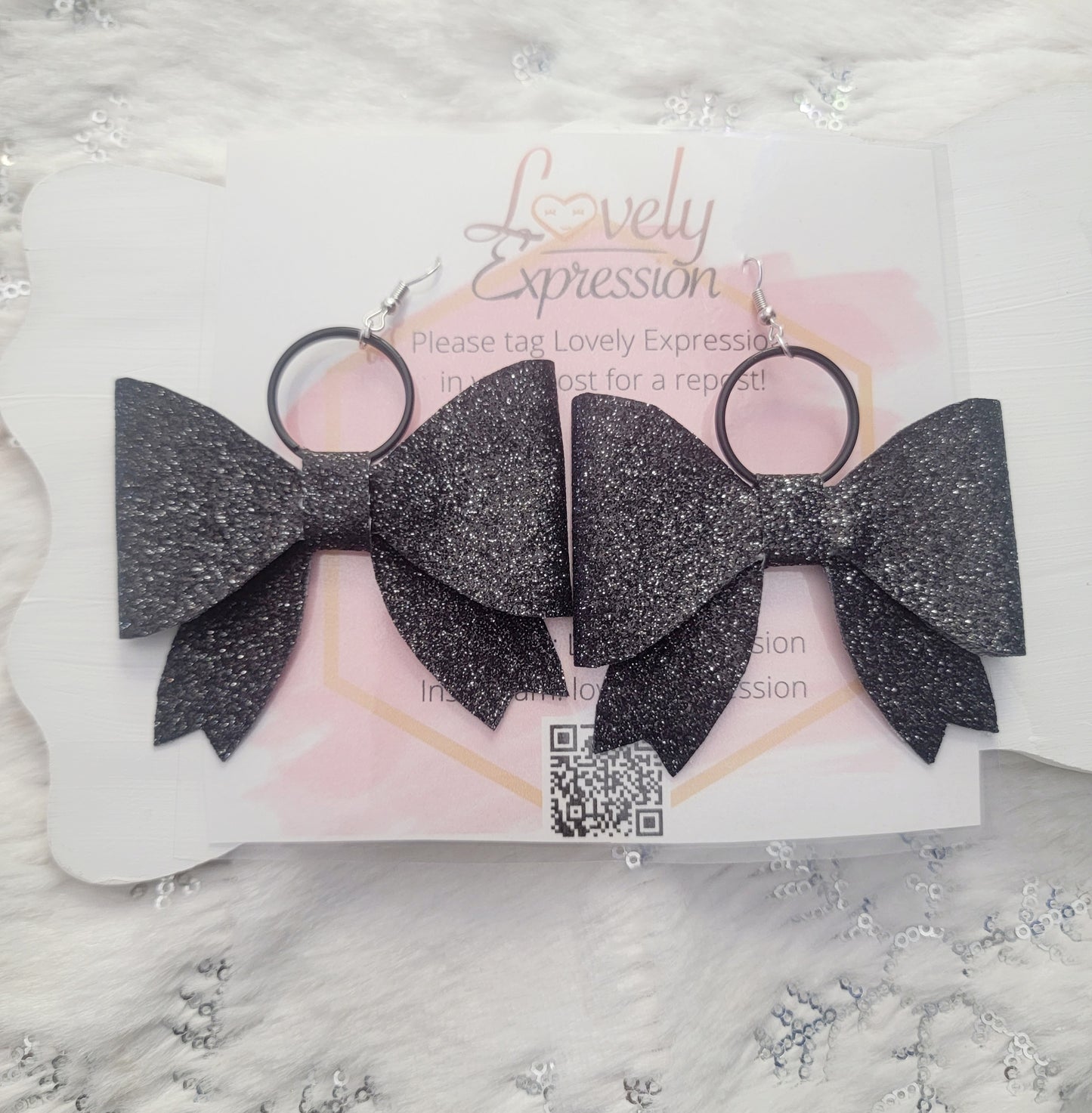 Glitter Bow Earrings